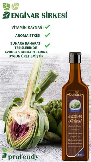 BUHARA TOPTAN ENGİNAR SİRKESİ CAM ŞİŞE 500 ML x 12 Ad.