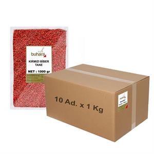 BUHARA TOPTAN KARABİBER KIRMIZI TANE 1 KG x 10 Ad - 10 KG - BUHARA