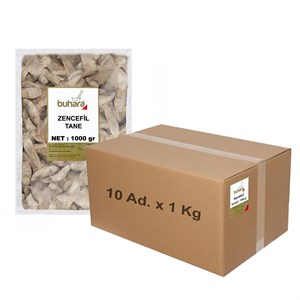 BUHARA TOPTAN ZENCEFİL TANE 1 KG x 10 Ad - 10 KG