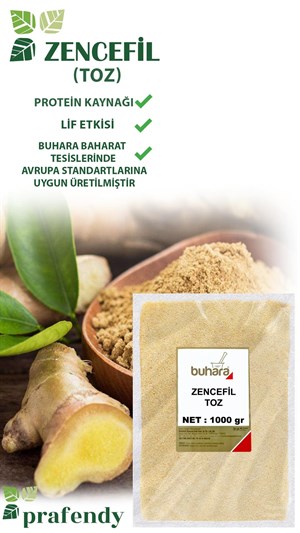 BUHARA TOPTAN ZENCEFİL TOZ 1 KG x 10 Ad - 10 KG