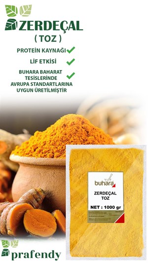 BUHARA TOPTAN ZERDEÇAL TOZ 1 KG x 10 Ad - 10 KG