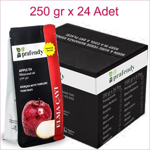PRAFENDY ELMA ÇAYI GERÇEK MEYVE TANELİ 250 gr x 24 Ad. - PRAFENDY