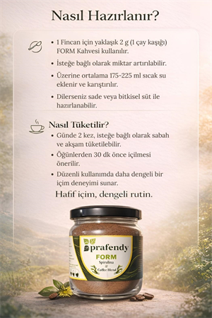 PRAFENDY FORM SPIRULINA KAHVE 125g