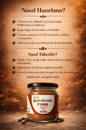 PRAFENDY FORS Epimedium-Gingseng Karışımlı Erkeklere Özel Kahve 125g