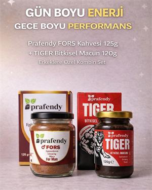 Prafendy FORS Kahvesi 125g + TIGER Bitkisel Macun 120g Erkeklere Özel Kombin Set