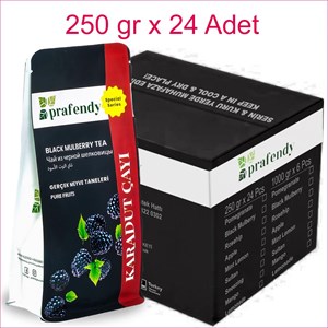 PRAFENDY KARADUT ÇAYI GERÇEK MEYVE TANELİ 250 gr x 24 Ad. - PRAFENDY