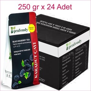 PRAFENDY KARADUT ÇAYI GERÇEK MEYVE TANELİ 250 gr x 24 Ad. - PRAFENDY