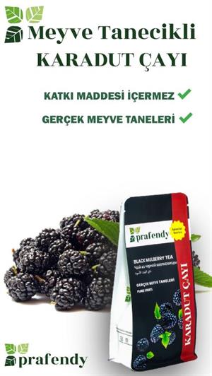 PRAFENDY KARADUT ÇAYI - GERÇEK MEYVE TANELİ 250 GR