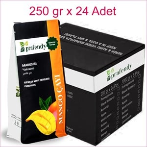PRAFENDY MANGO ÇAYI GERÇEK MEYVE TANELİ 250 gr x 24 Ad.