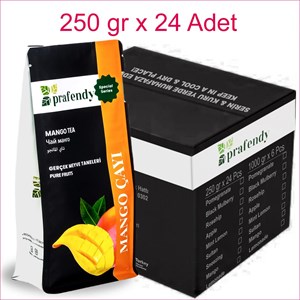 PRAFENDY MANGO ÇAYI GERÇEK MEYVE TANELİ 250 gr x 24 Ad. - PRAFENDY