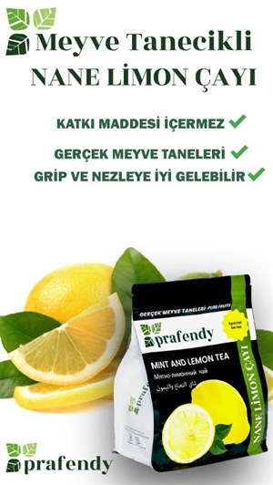 PRAFENDY NANE LİMON ÇAYI - GERÇEK MEYVE TANELİ 1000 GR