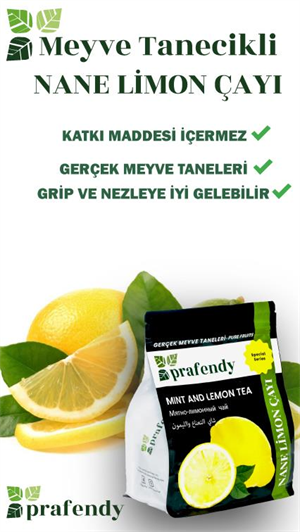 PRAFENDY TOPTAN NANE LİMON ÇAYI GERÇEK MEYVE TANELİ 1 Kg x 6 Ad.