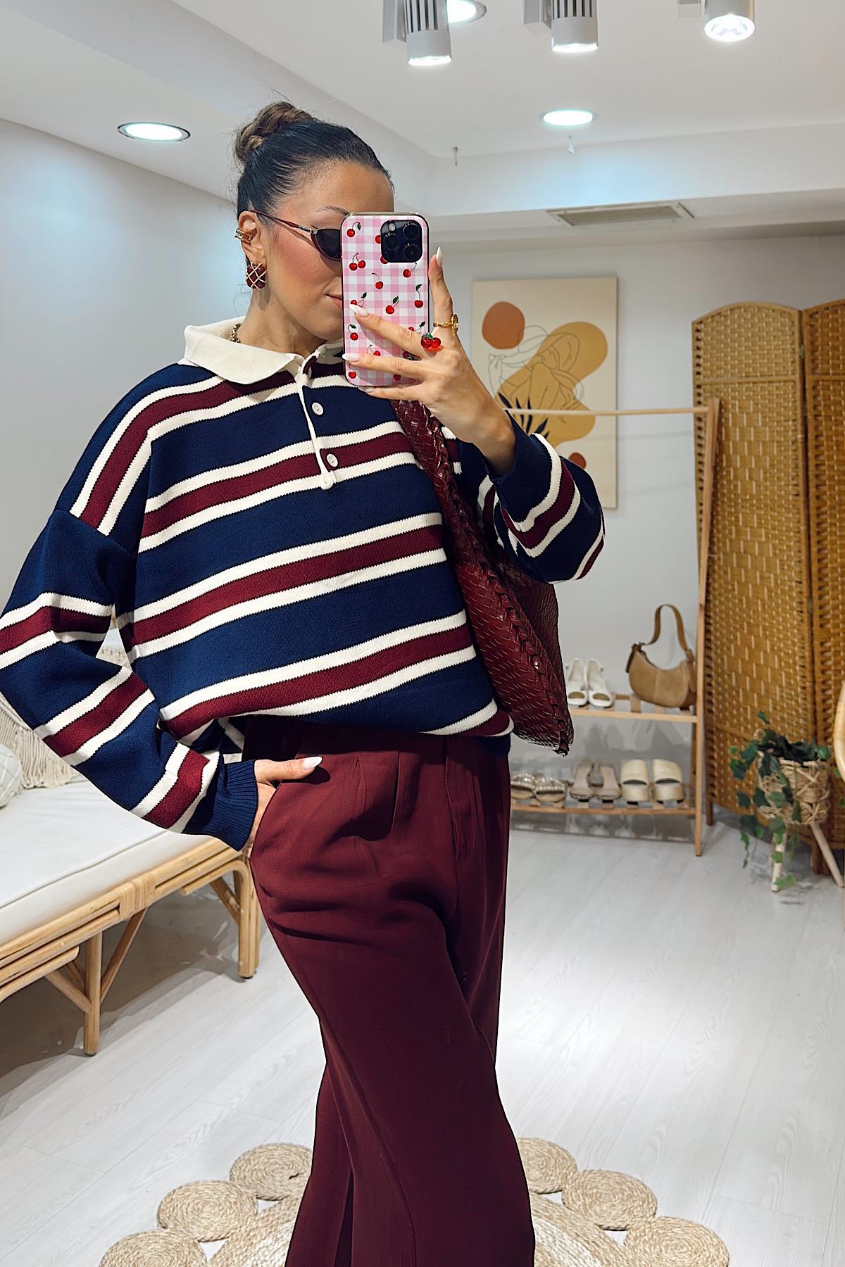 Çizgili Polo Yaka - Laci