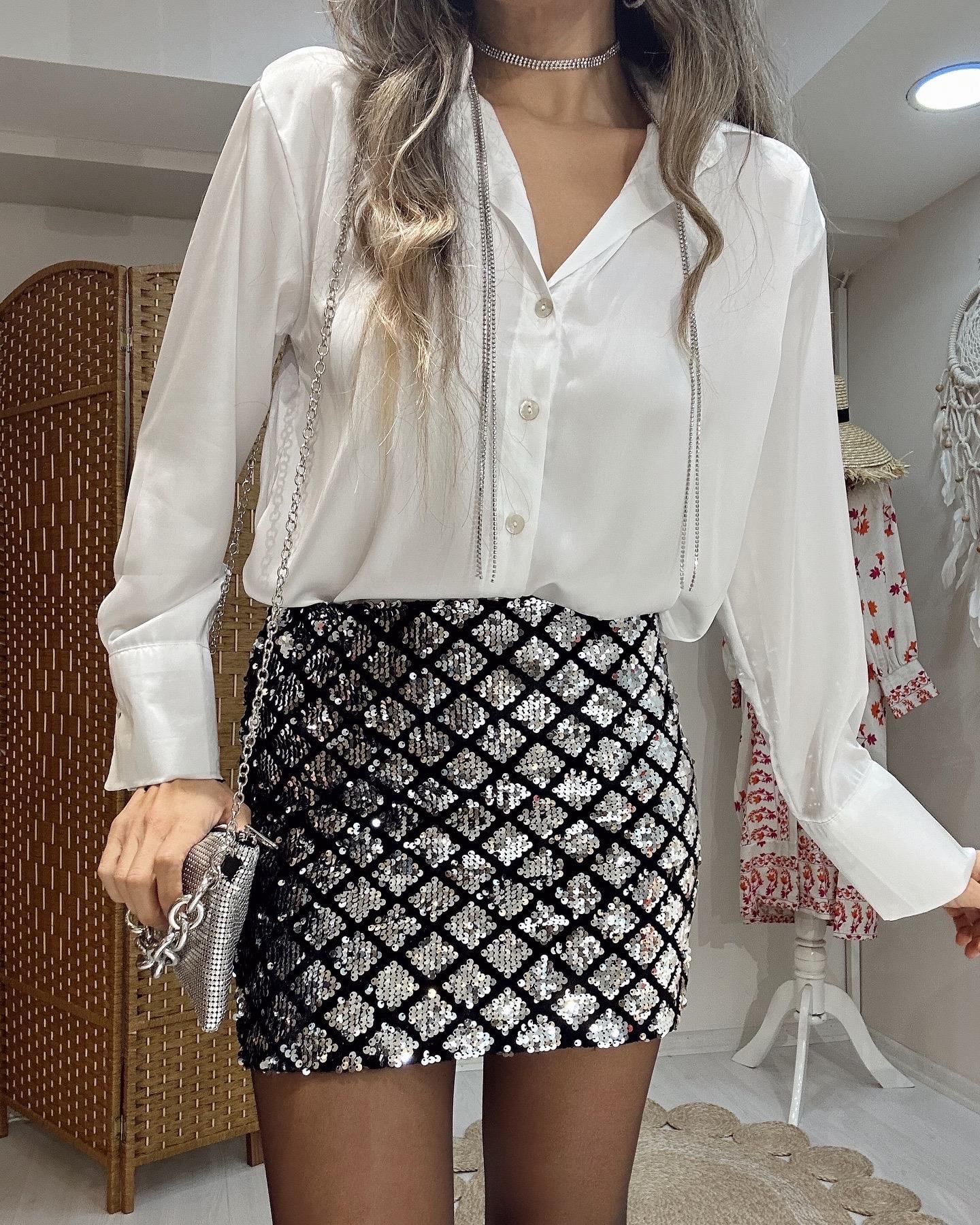 Mini Payet Astarlı Etek