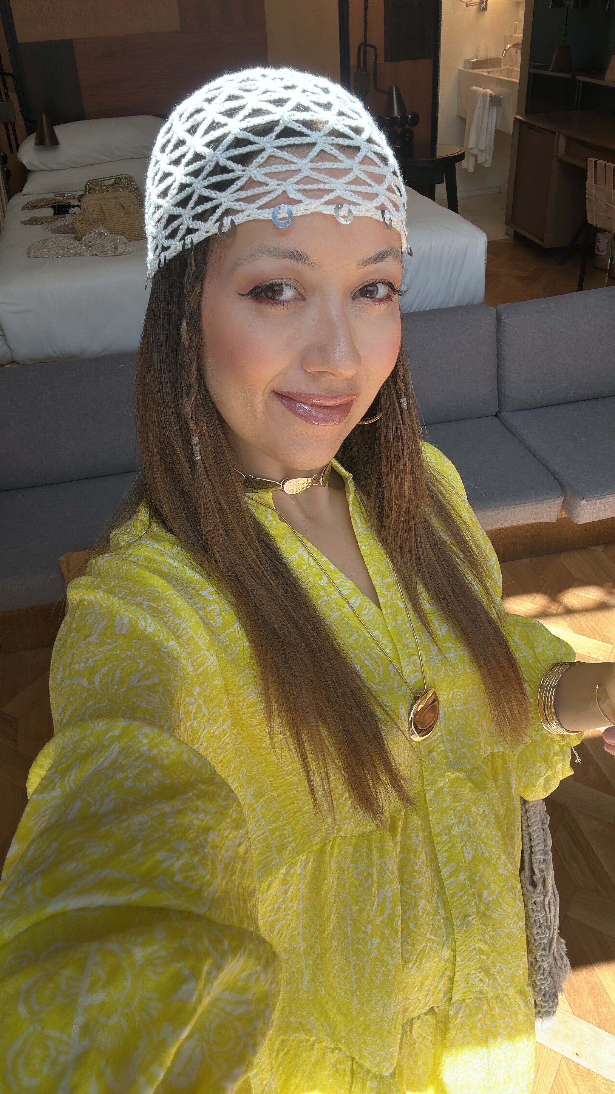 Saç Filesi Gümüş Pullu- Beyaz