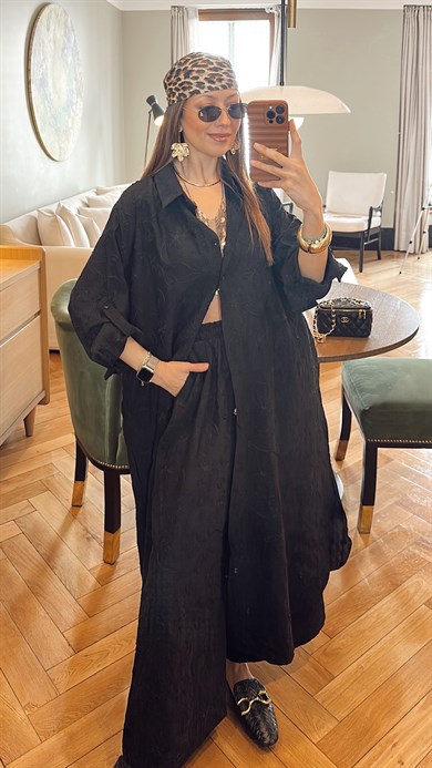 NAKIŞLI UZUN İKİLİ TAKIM - SİYAH