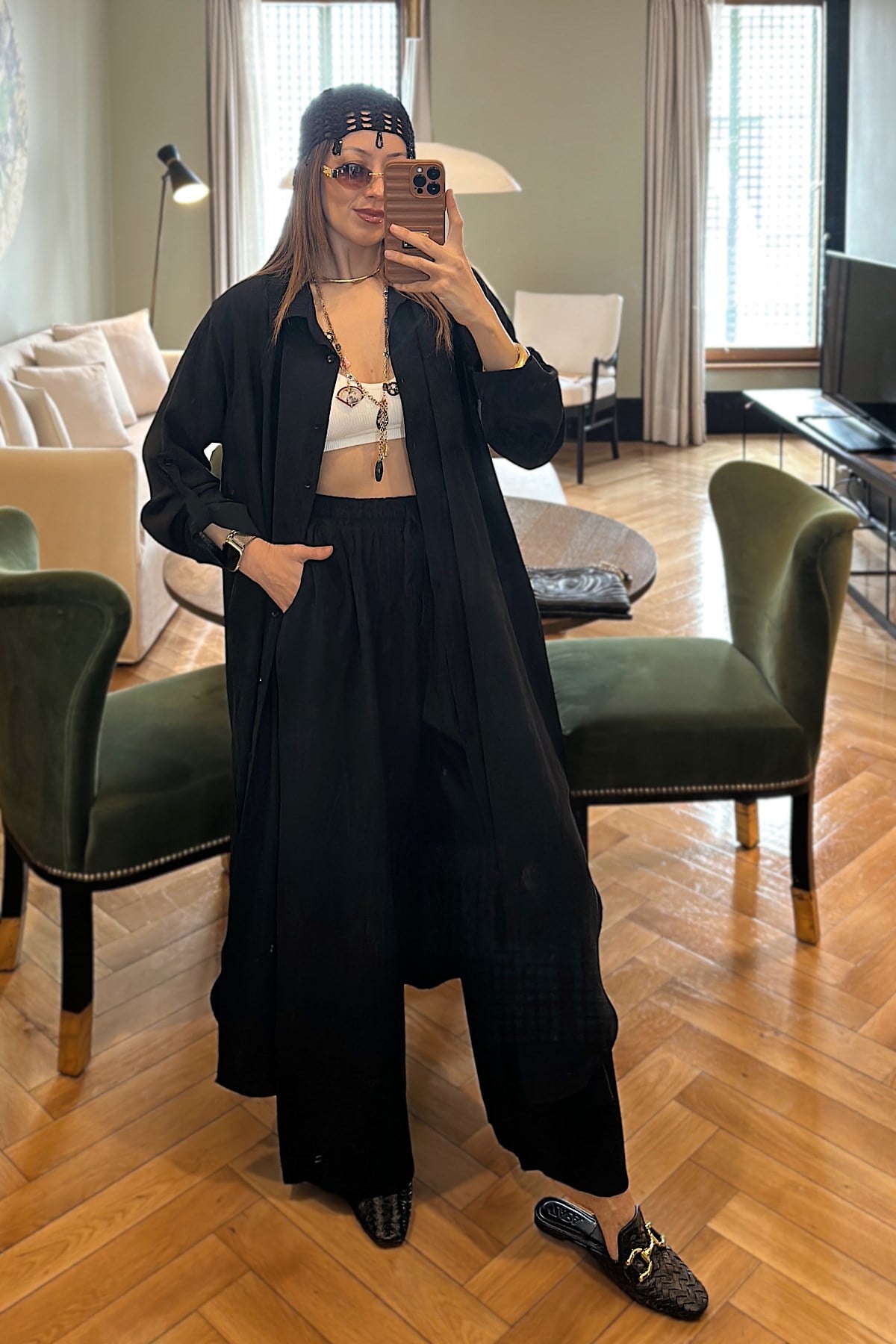 BOYDAN DÜĞMELİ İKİLİ TAKIM - SİYAH