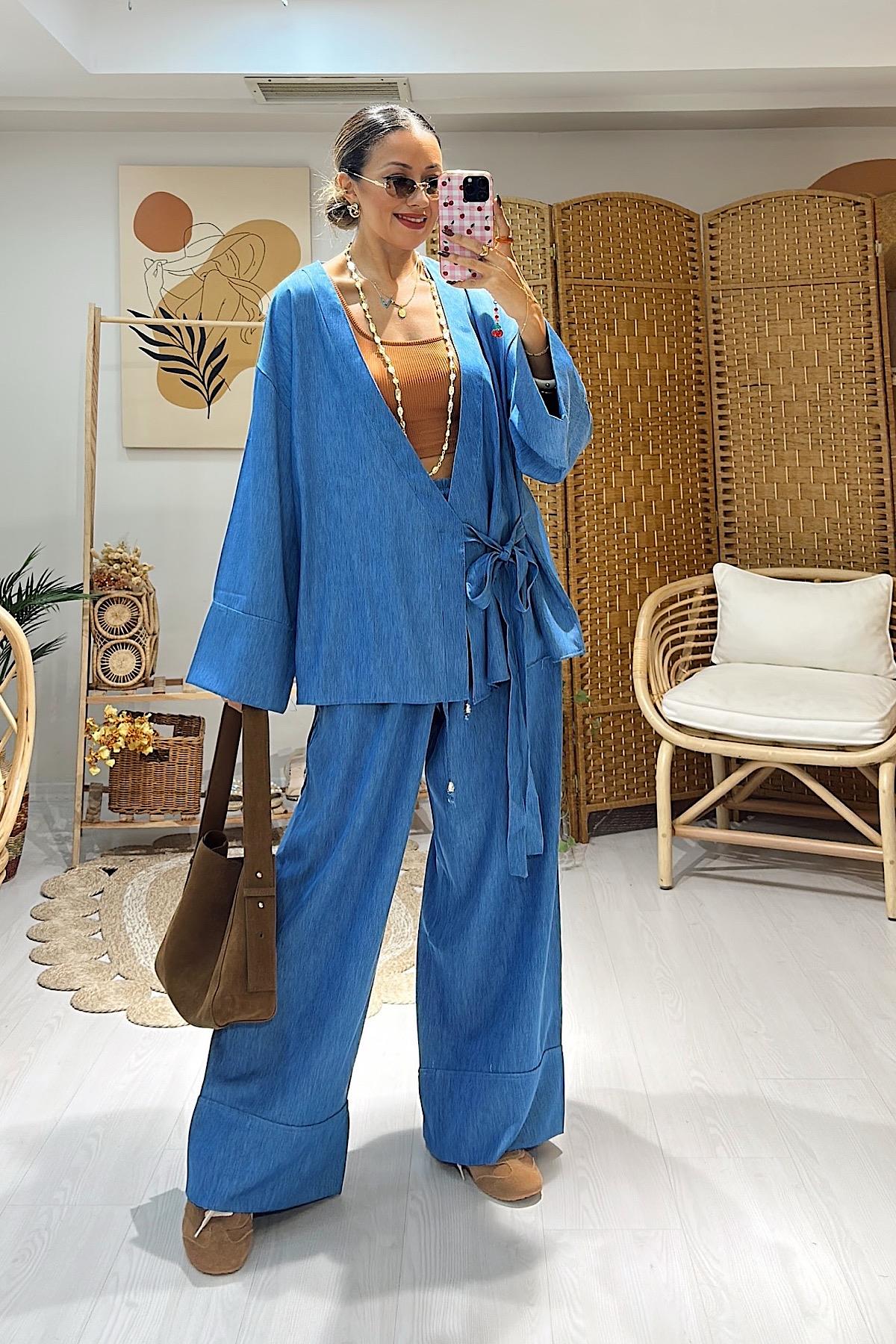 Kruvaze Takım - Açık Mavi