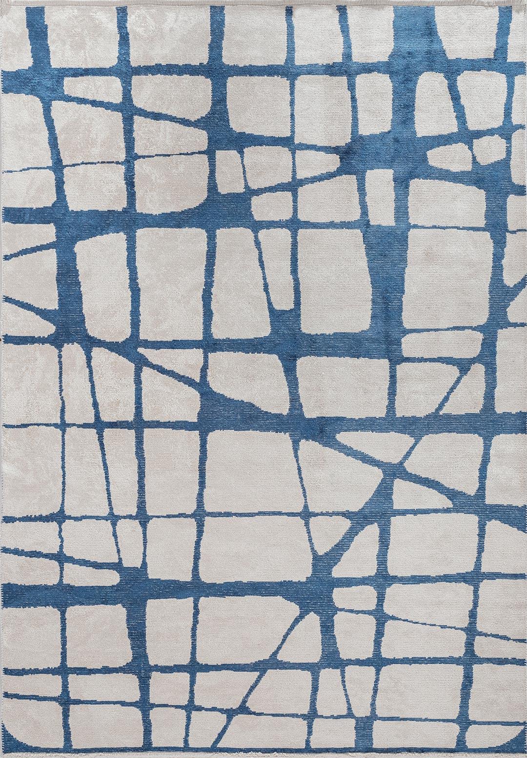 WEB NAVY BLUE - ECRU RUG