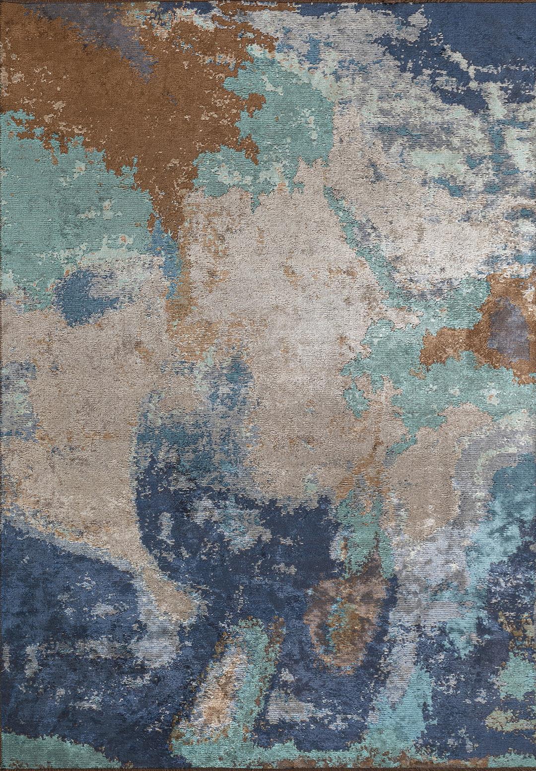 MIST CREAM - TURQUOISE - CACAO - NAVY BLUE RUG