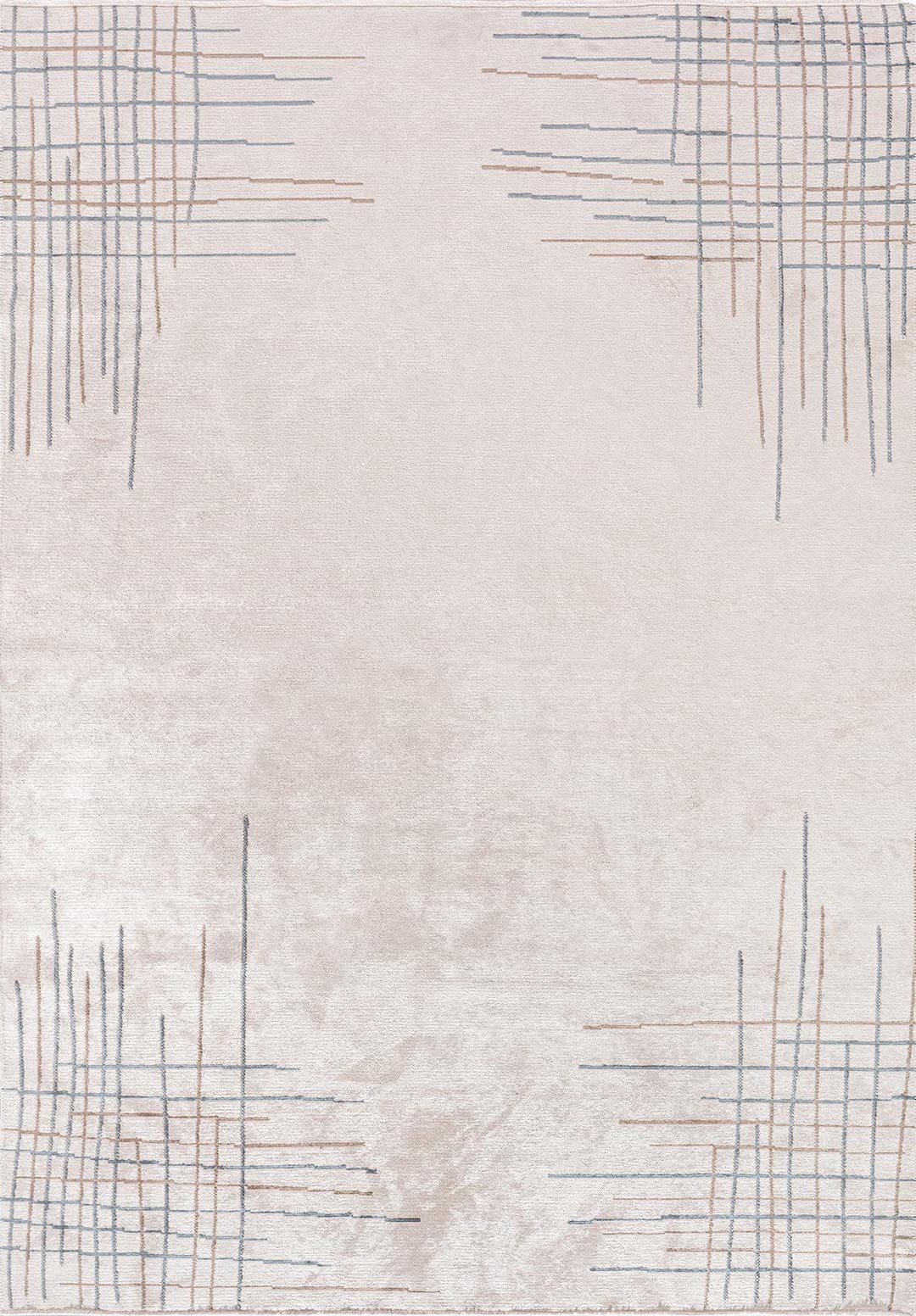 MANHATTAN ECRU - NOUGAT - BLUE RUG