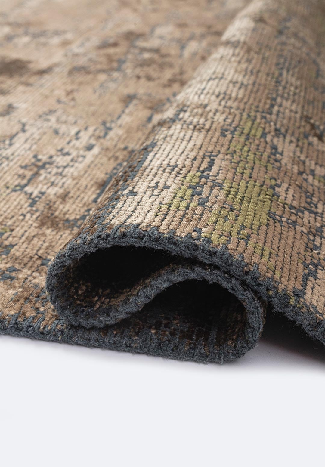 VOLOS GREEN - LIGHT BROWN - DARK BEIGE RUG