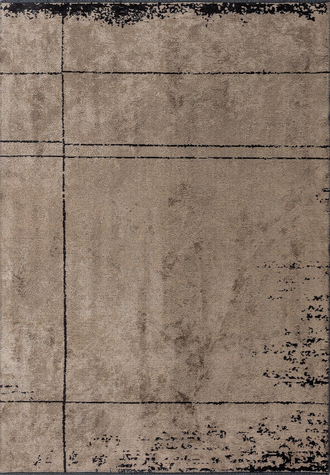 BARBER BLACK - DARK BEIGE RUG