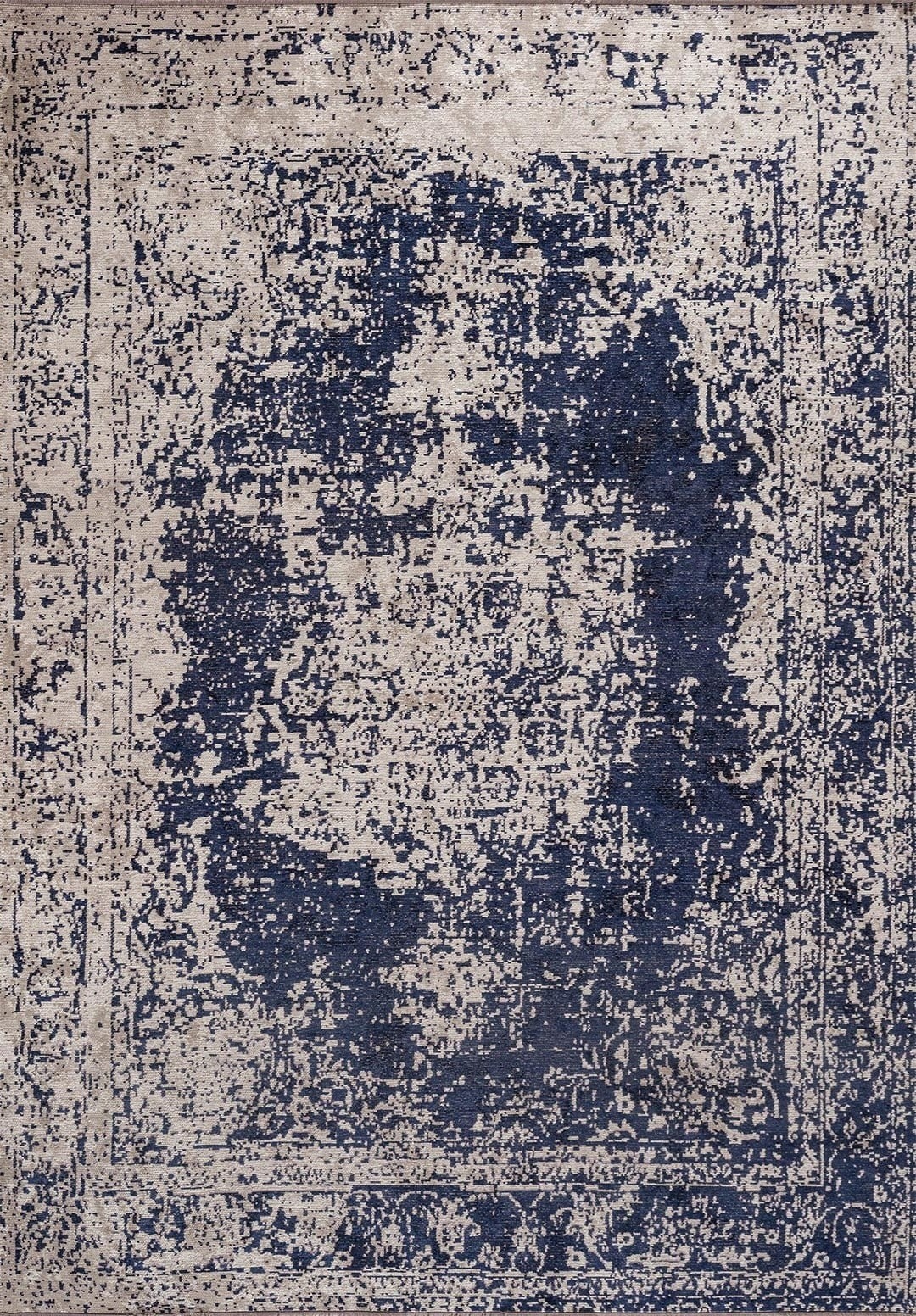 MEDALLION BEIGE - DARK NAVY RUG