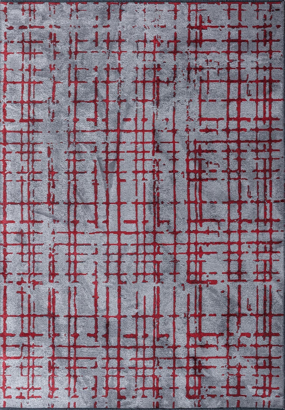 AXIS RED - LIGHT GREY RUG