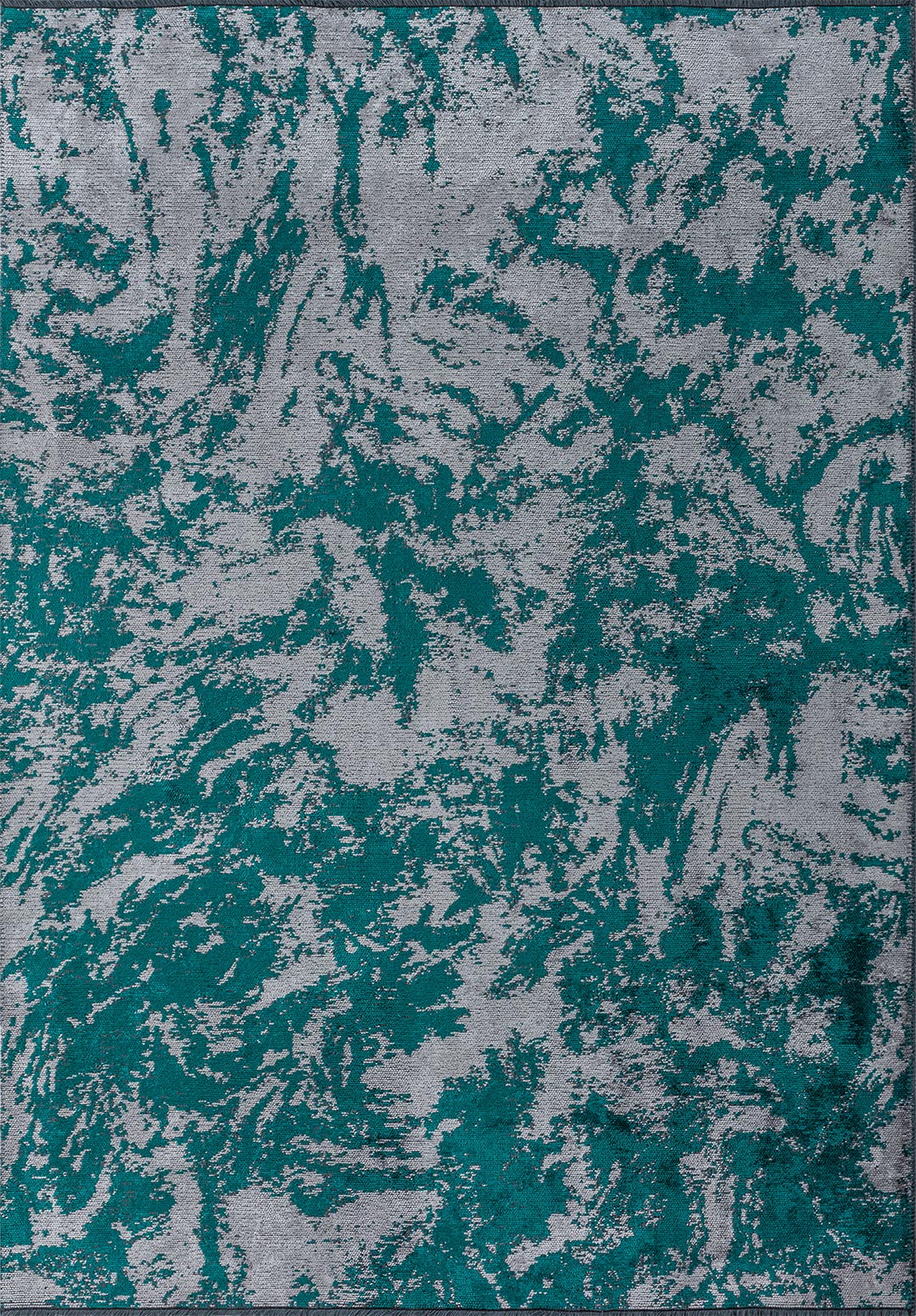 MARBLE Koyu Turkuaz - Açık Gri Halı