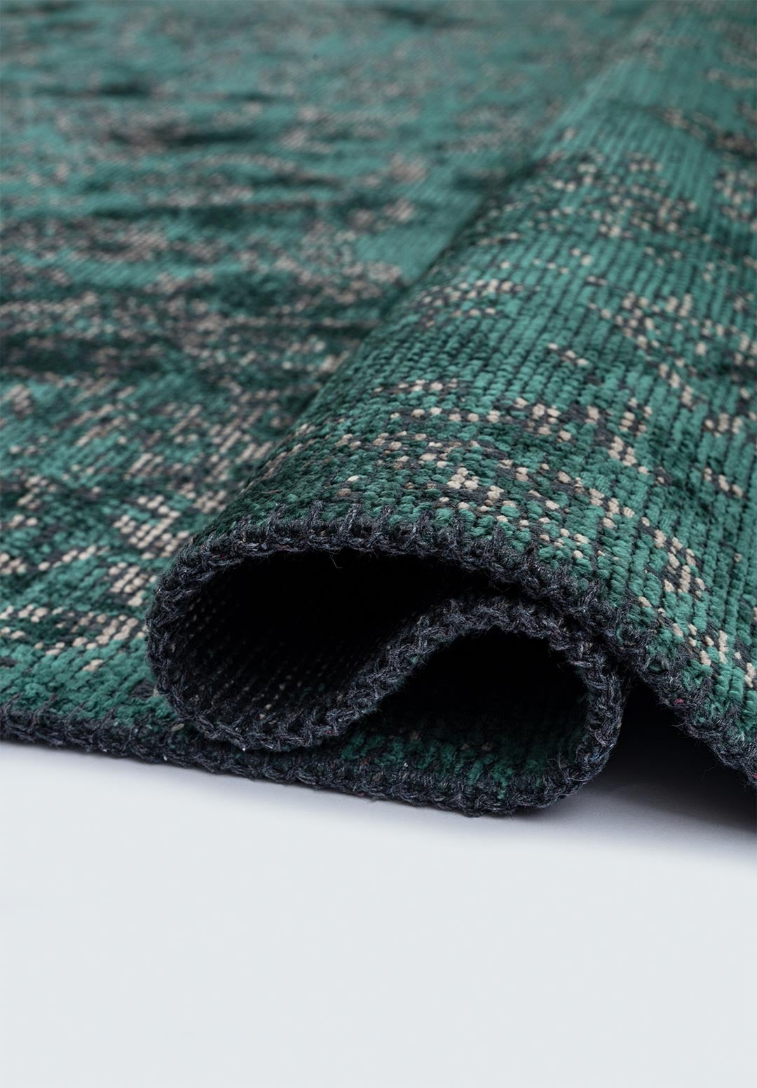 CLASSY BEIGE - DARK GREEN RUG