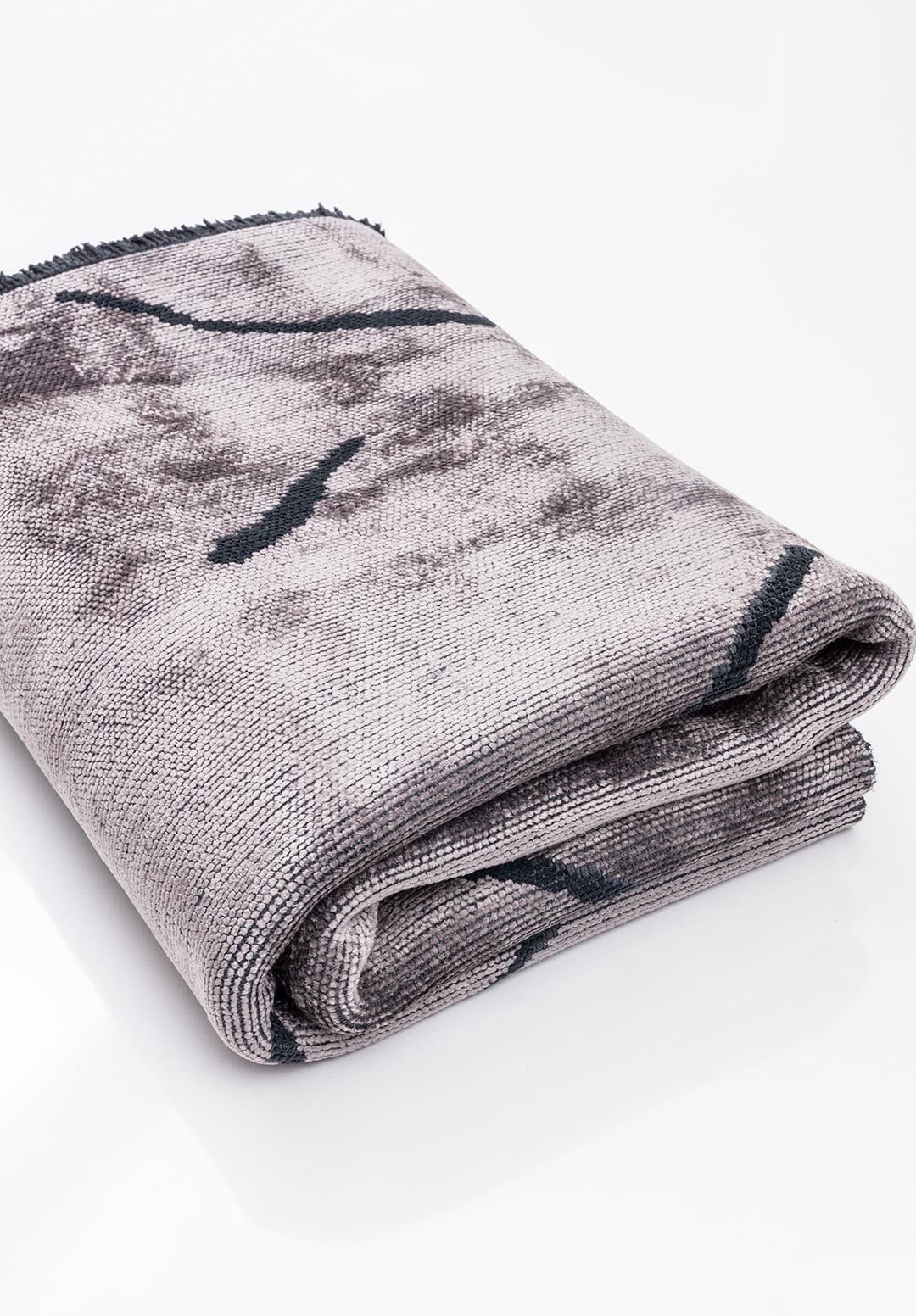 WAVE MATTE BLACK - LIGHT GREY RUG