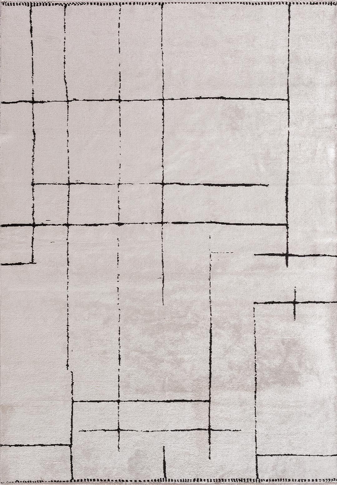 SCRATCH BLACK - ECRU RUG