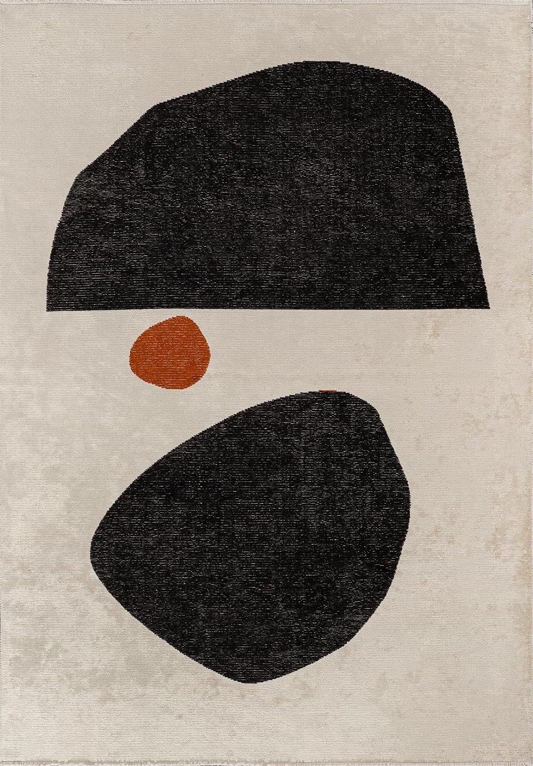 ROCK BLACK - RUST - ECRU RUG