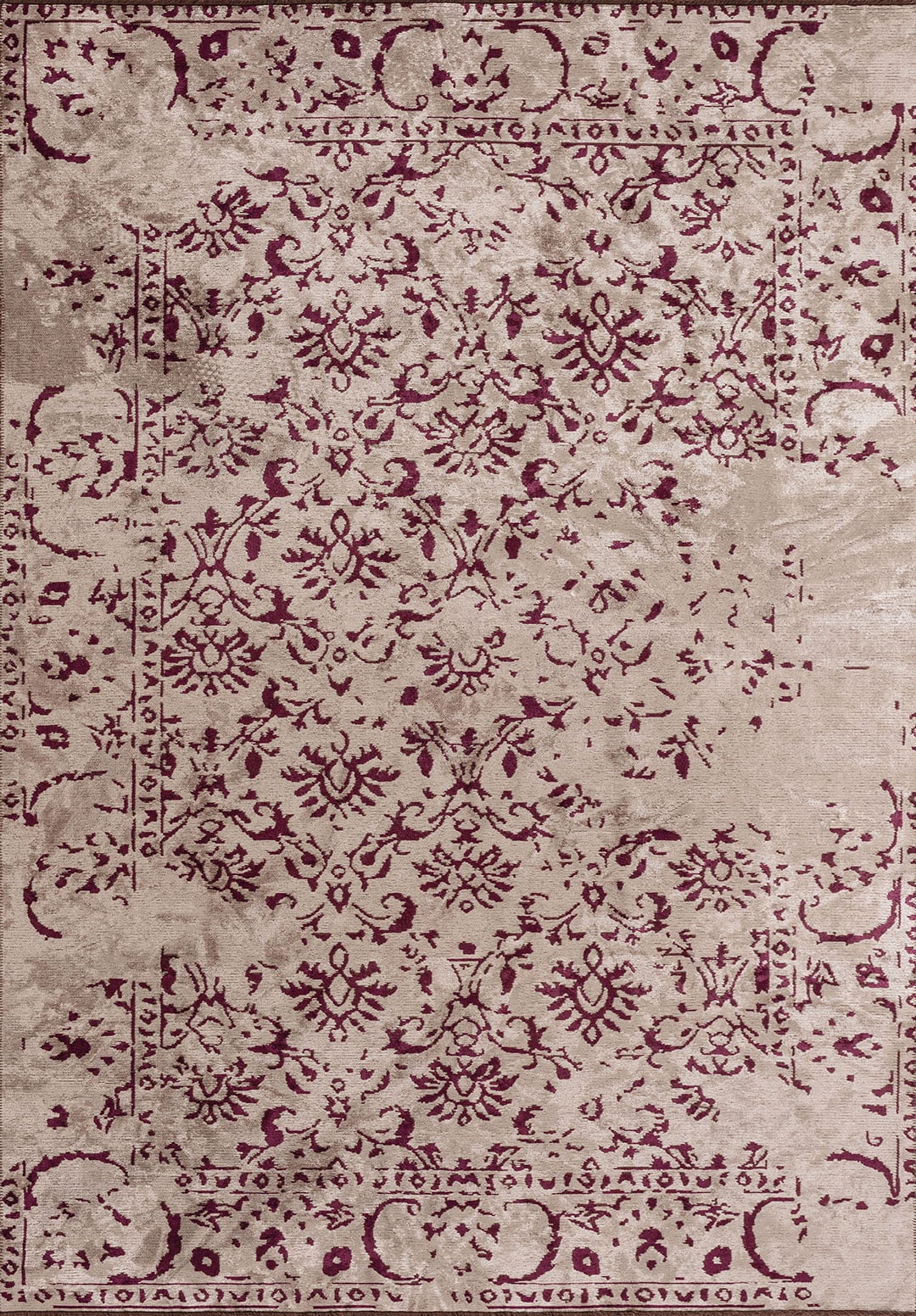 EMPERIA DARK DAMSON - LIGHT CREAM RUG