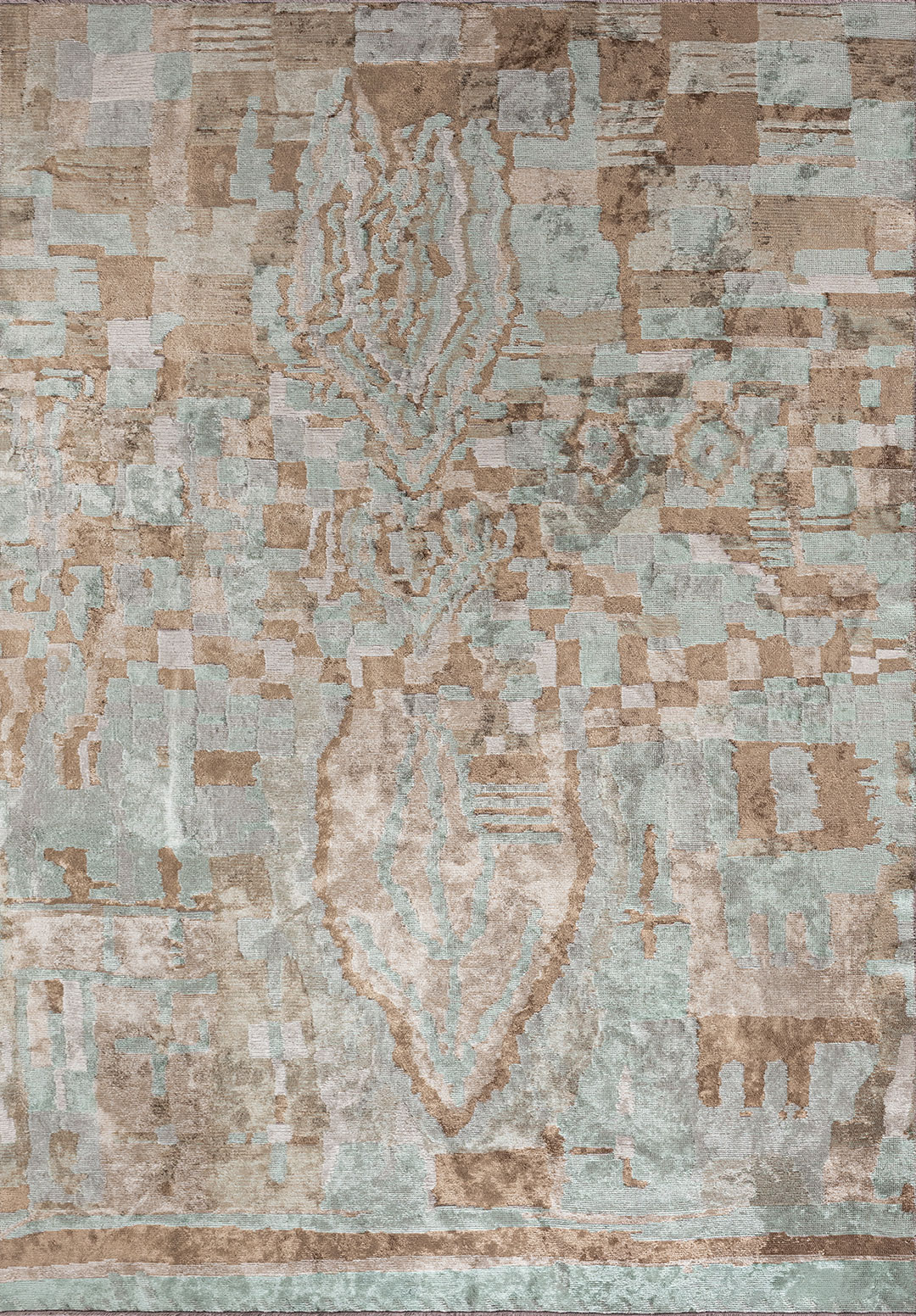 FOSSIL VİZON - AÇIK KREM - NİL YEŞİLİ HALI