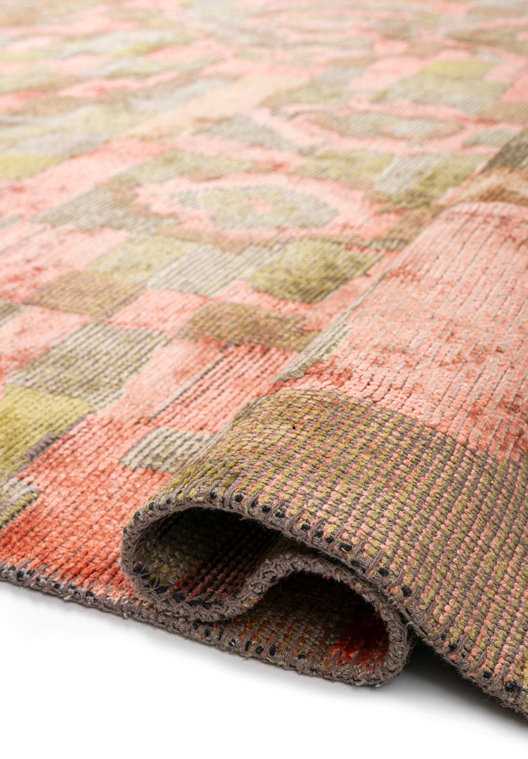 FOSSIL AÇIK MERCAN - ZEYTİN YEŞİLİ - BEJ HALI