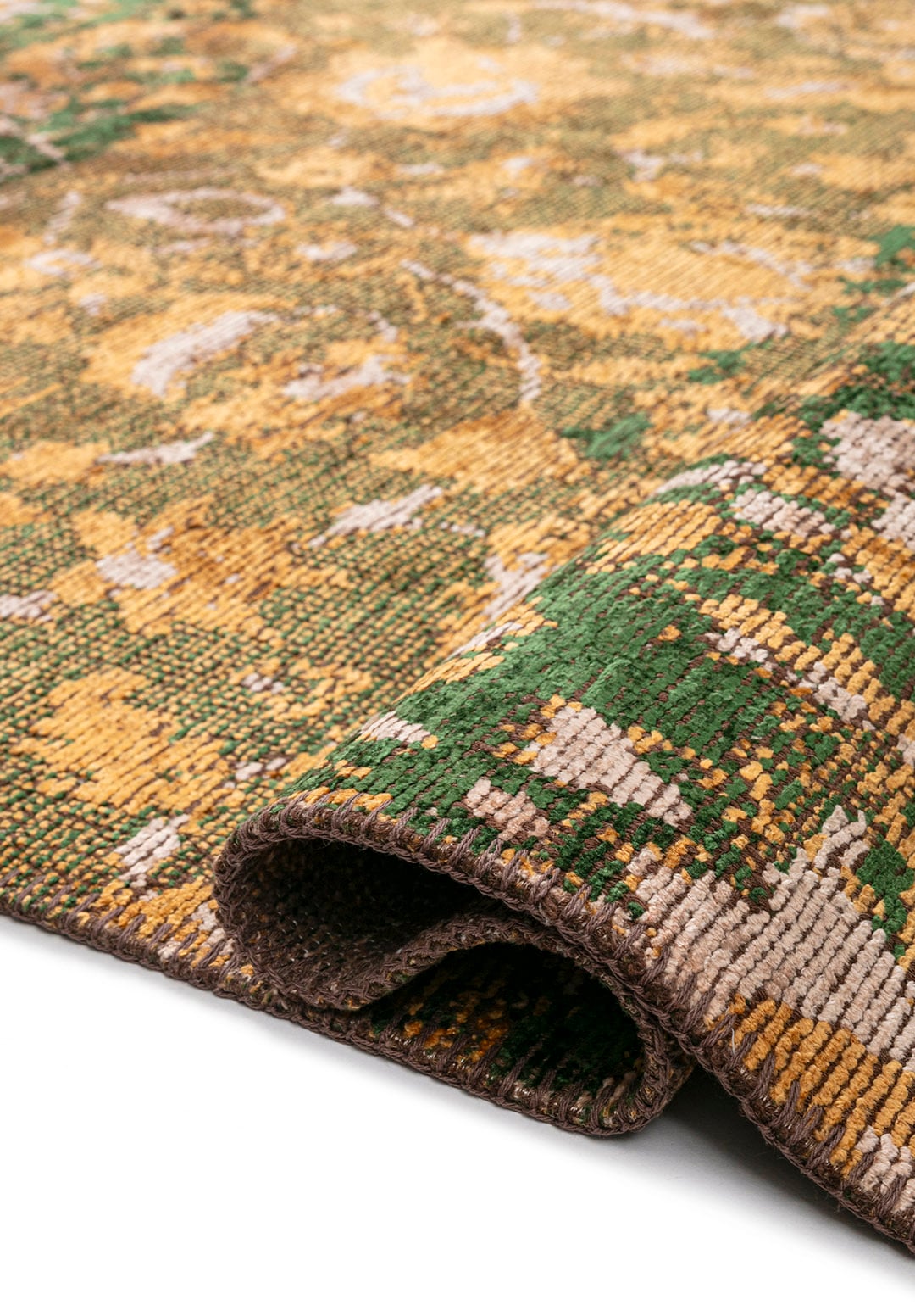 DREAM BONE - GOLD - FOREST GREEN RUG