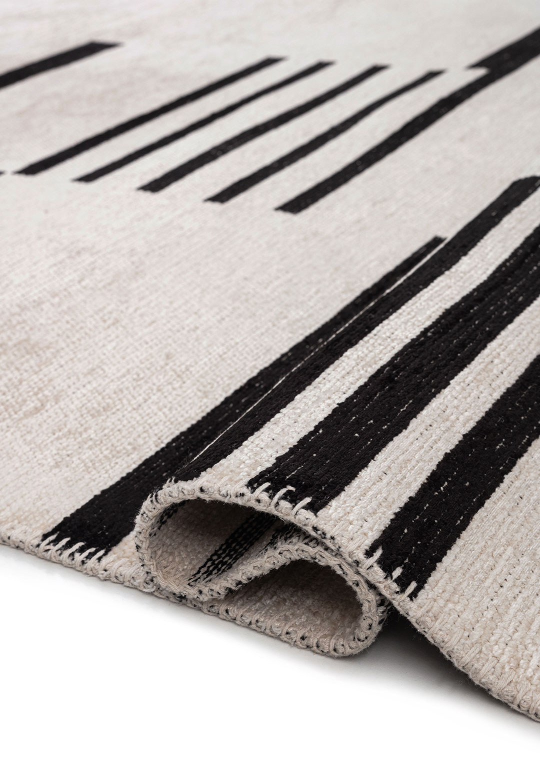 STEP BLACK - ECRU RUG