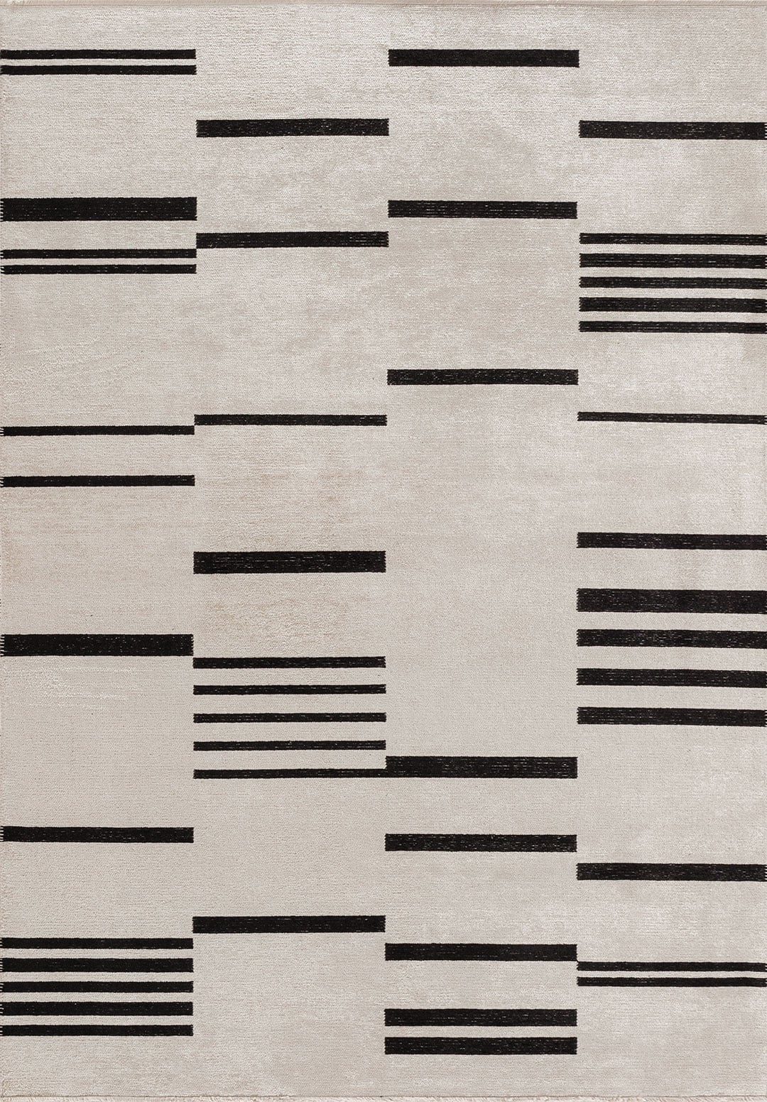 STEP BLACK - ECRU RUG