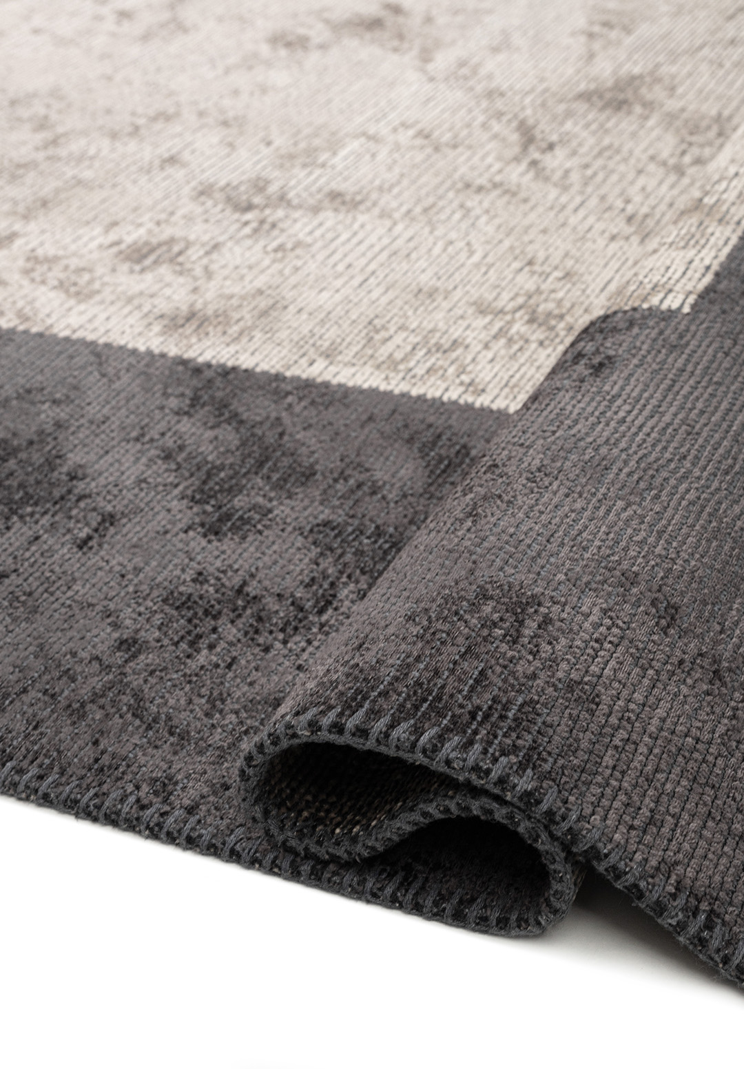 BORDER CHARCOAL - CREAM RUG