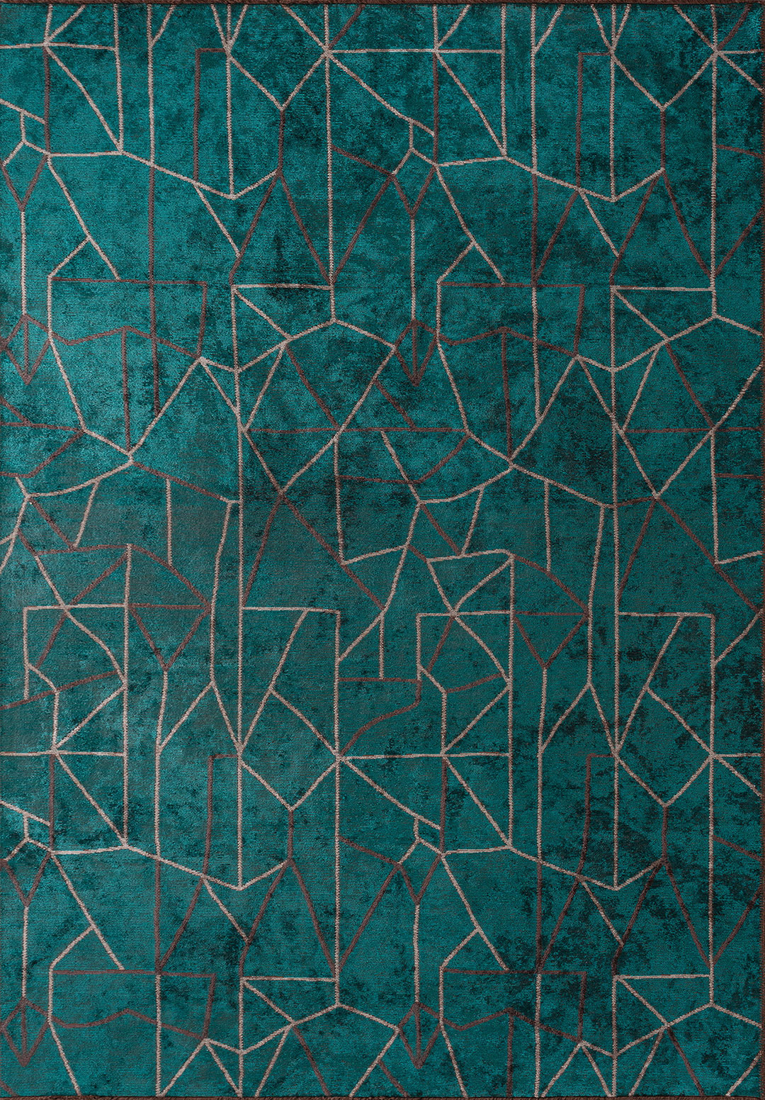 DELTA GREY - CHARCOAL - DARK TURQUOISE RUG