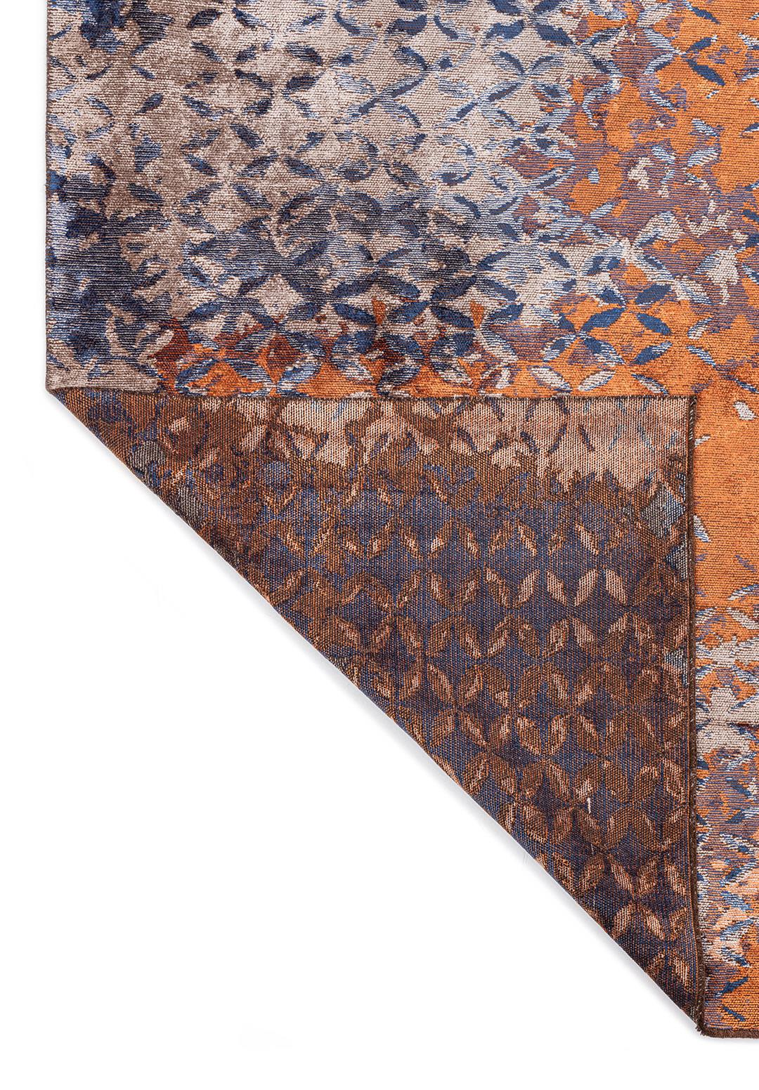 BLOOM TERRA - LIGHT GREY - NAVY BLUE RUG