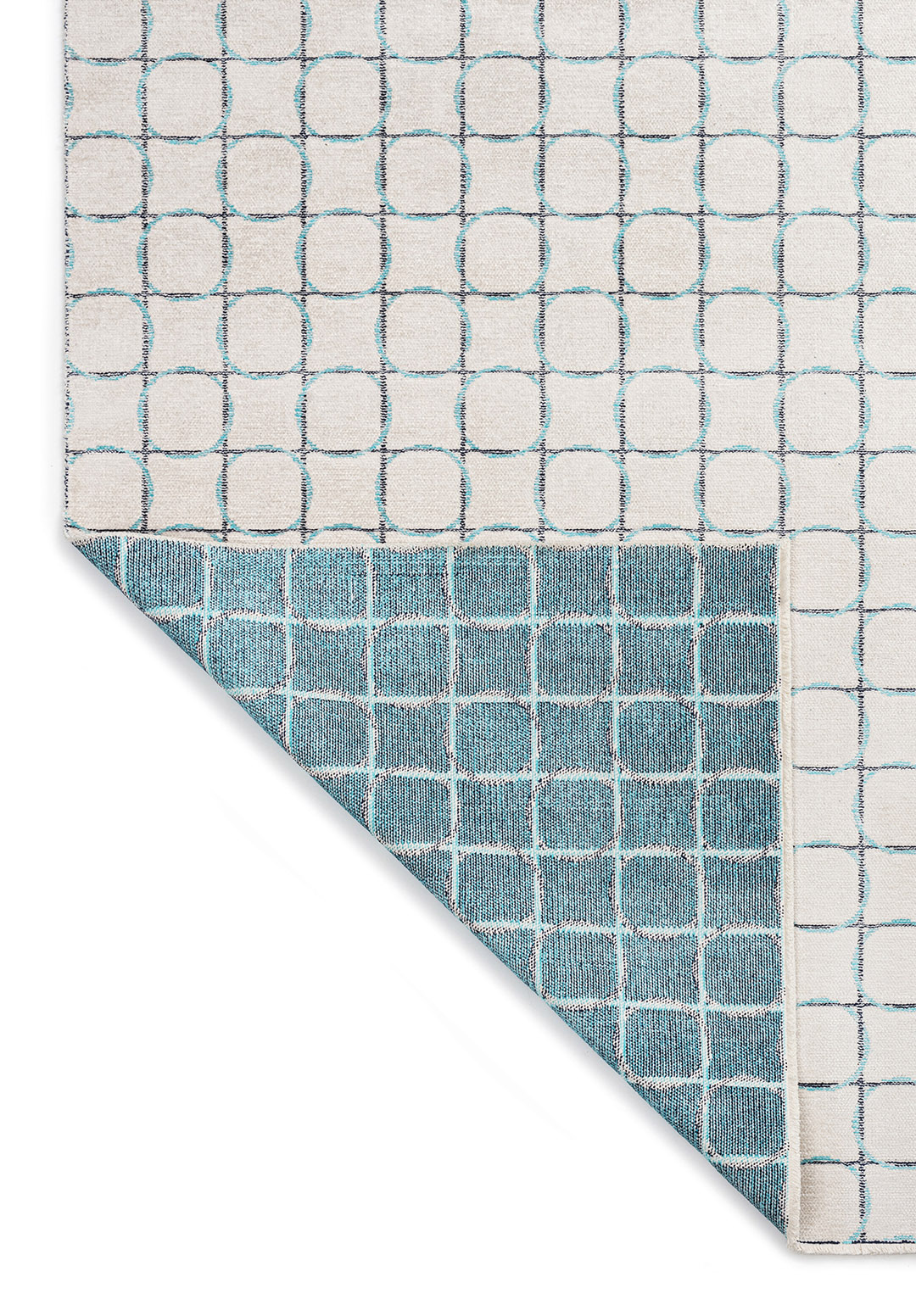 EQUINOX DARK NAVY - TURQUOISE - ECRU RUG