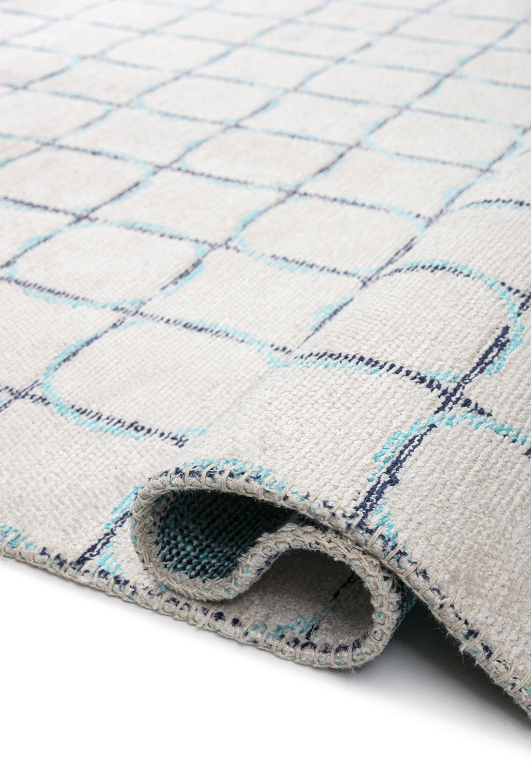 EQUINOX DARK NAVY - TURQUOISE - ECRU RUG