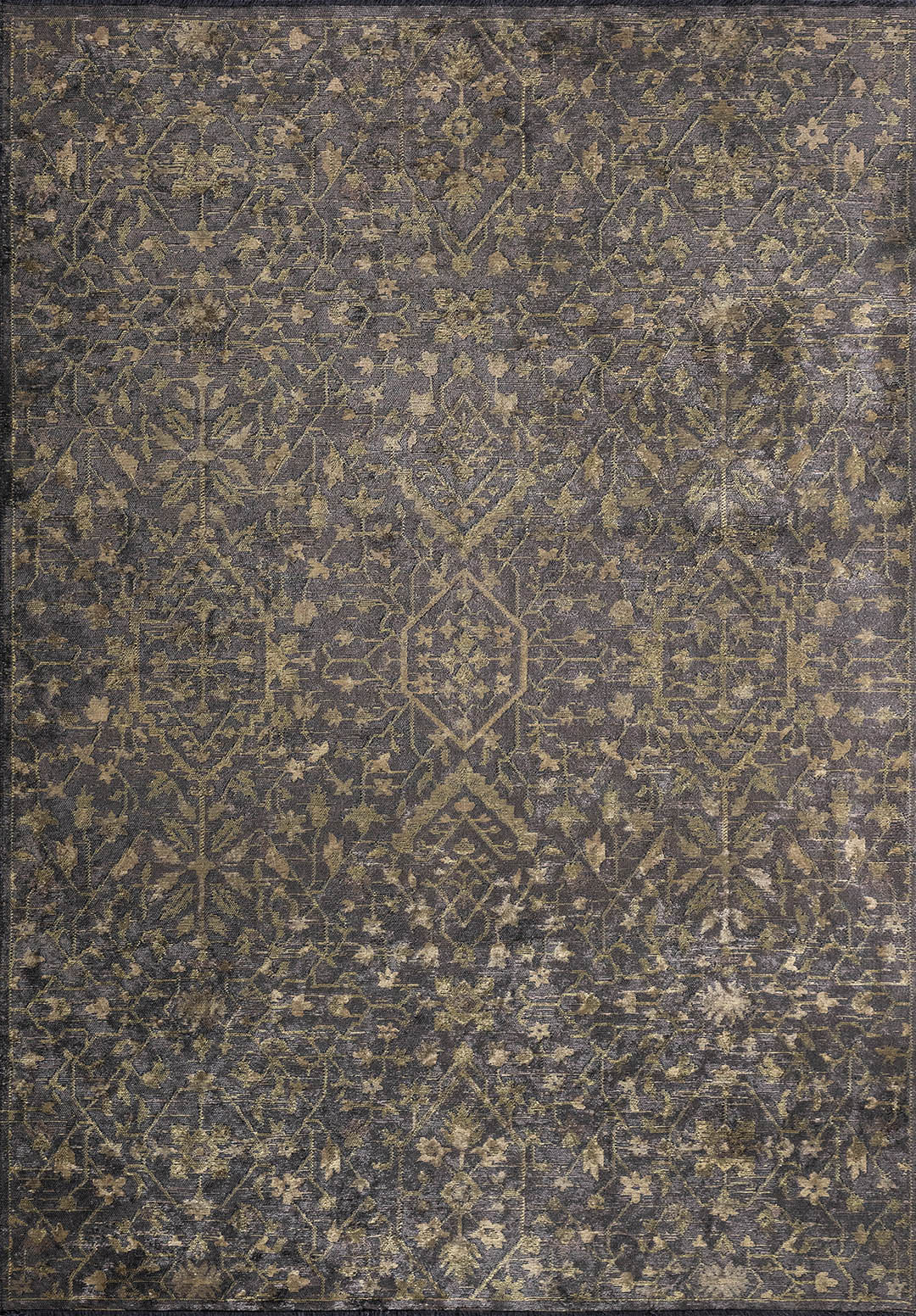 FLEUR KHAKI - GREEN - ANTHRACITE RUG
