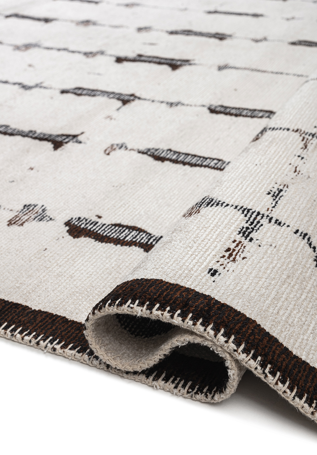MAYA DARK BROWN - BLACK - ECRU RUG