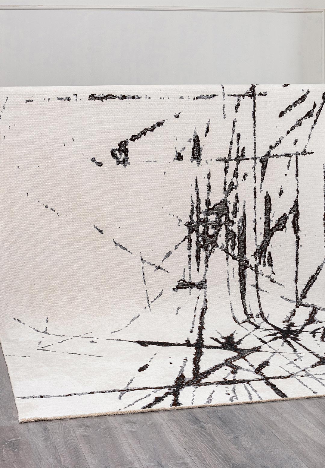 CRACK BLACK - DARK BROWN - WHITE RUG