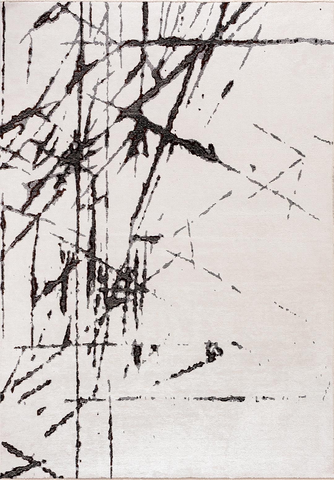 CRACK BLACK - DARK BROWN - WHITE RUG
