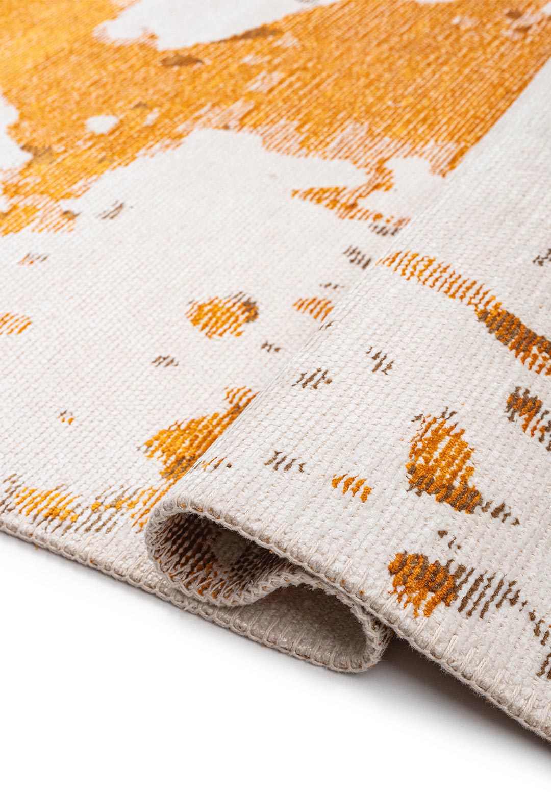 FLASH MUSTARD - LIGHT BROWN - WHITE RUG